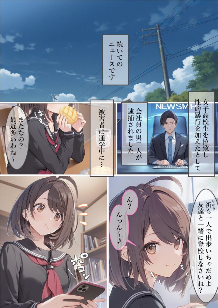 JKが攫われてしまった末路…乱暴に処女を奪われる美少女さん【エロ漫画】