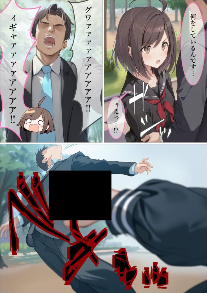 JKが攫われてしまった末路…乱暴に処女を奪われる美少女さん【エロ漫画】