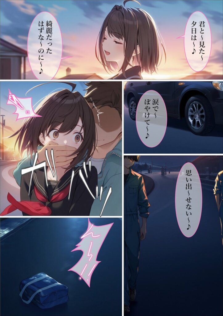 JKが攫われてしまった末路…乱暴に処女を奪われる美少女さん【エロ漫画】