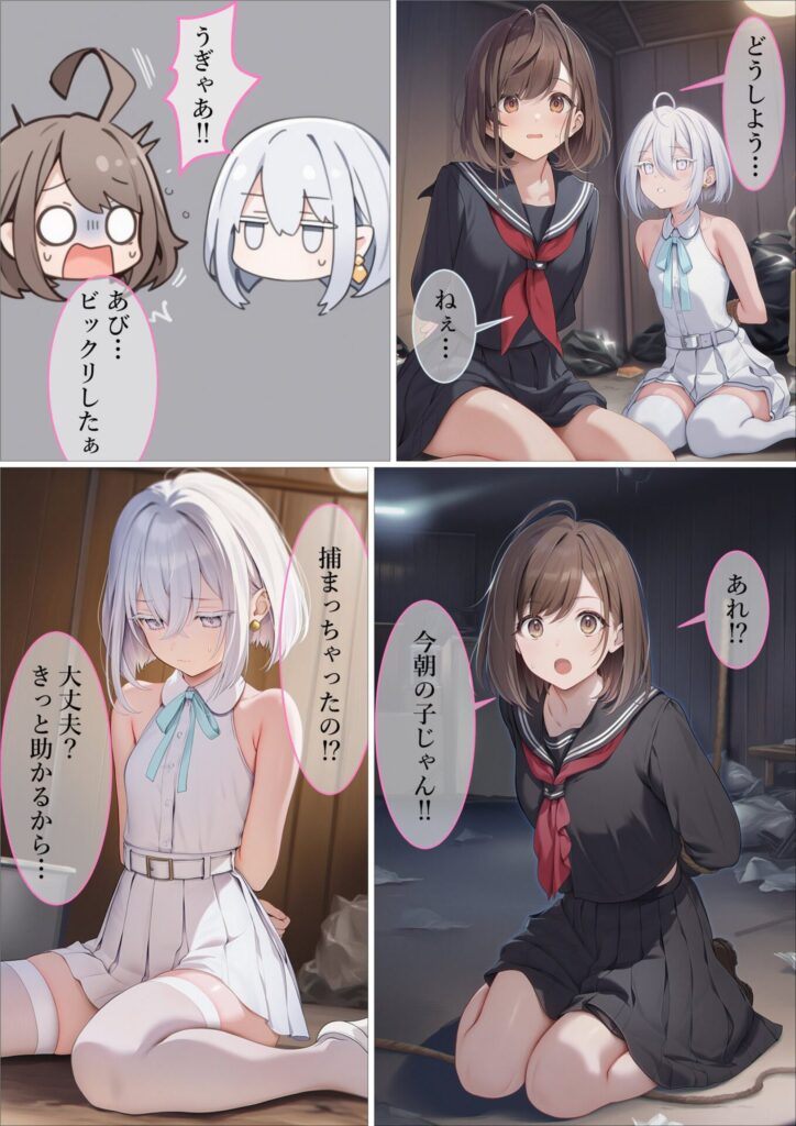 JKが攫われてしまった末路…乱暴に処女を奪われる美少女さん【エロ漫画】