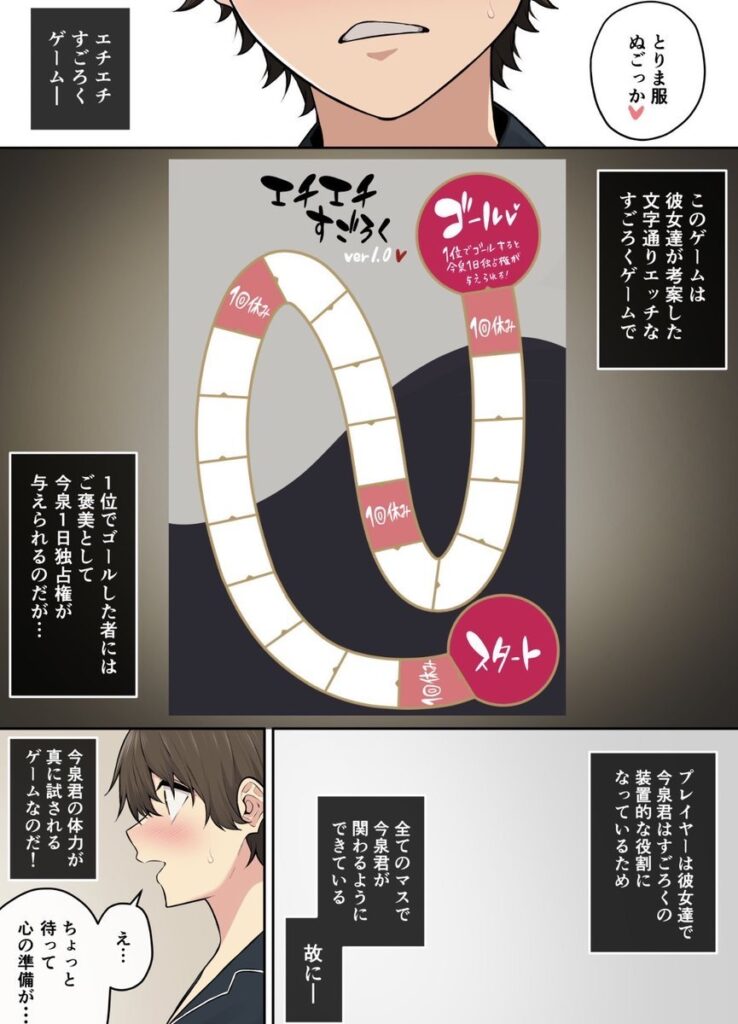 美女とエチエチすごろくゲームwギャルとハーレムしちゃう話【エロ漫画】
