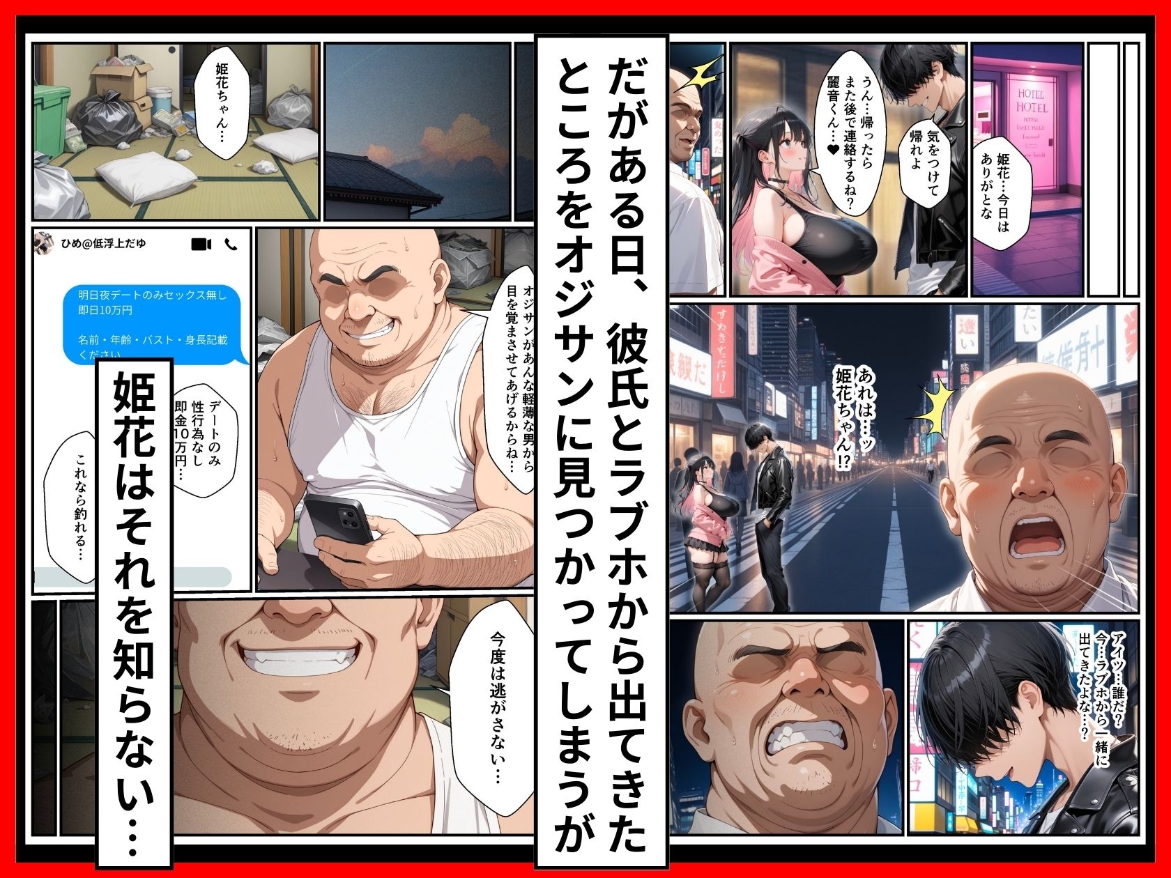 【エロ漫画】頂き女子が無敵オジに制裁SEX執行されて完堕ちする話（令和狸合戦そいやっさ）【d_710576】 | 抜ける無料エロ漫画