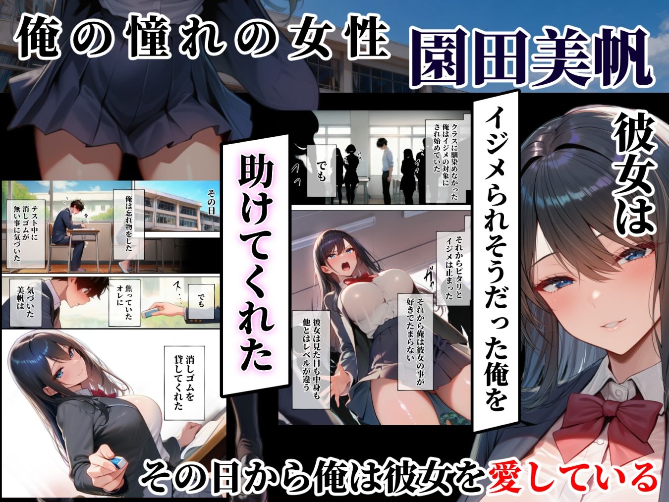 【エロ漫画】同じクラスの巨乳黒髪女神の心に空いた穴をオレの穢れた巨根でアナウメする話（ぱるぱるむんむん）【d_712471】 | 抜ける無料エロ漫画