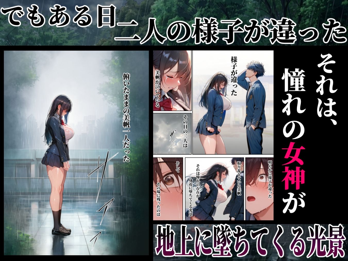 【エロ漫画】同じクラスの巨乳黒髪女神の心に空いた穴をオレの穢れた巨根でアナウメする話（ぱるぱるむんむん）【d_712471】 | 抜ける無料エロ漫画