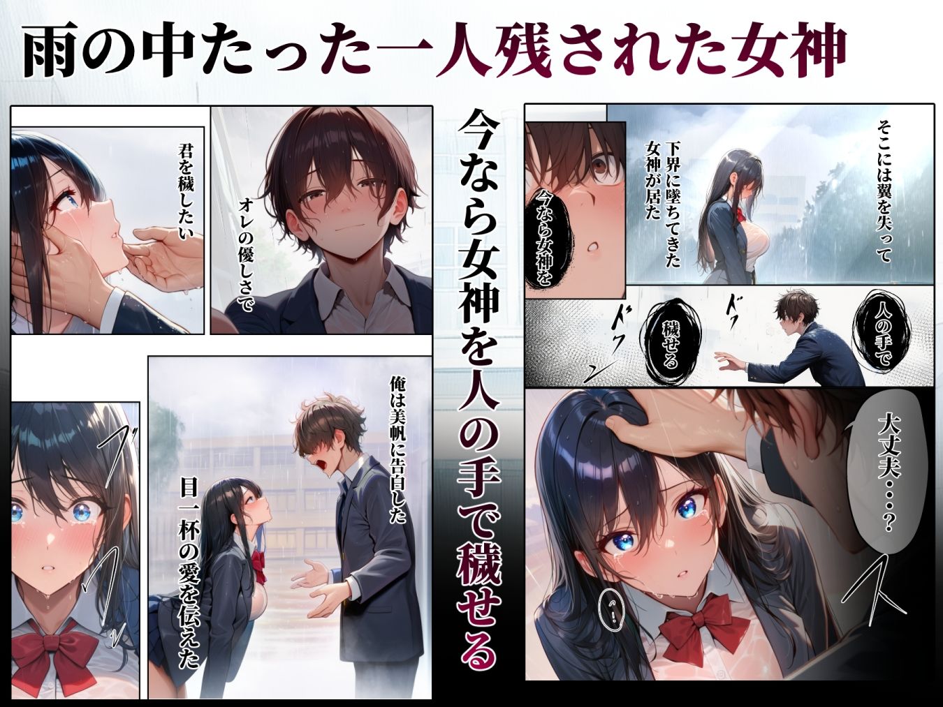 【エロ漫画】同じクラスの巨乳黒髪女神の心に空いた穴をオレの穢れた巨根でアナウメする話（ぱるぱるむんむん）【d_712471】 | 抜ける無料エロ漫画