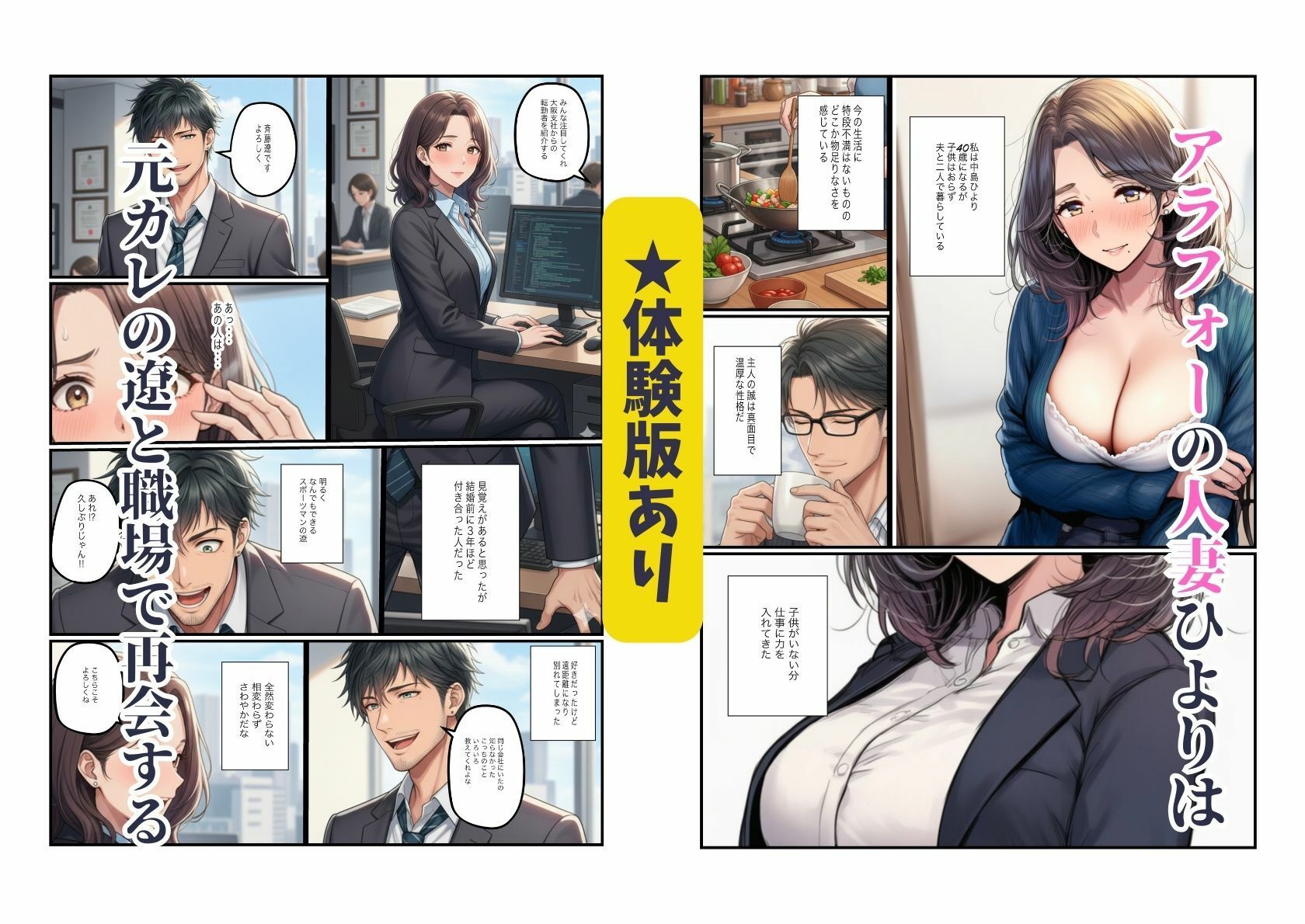 【エロ漫画】人妻の巨乳熟女（40）が元カレに寝取られ中出しセックス（すいか44）【d_712901】 | 抜ける無料エロ漫画
