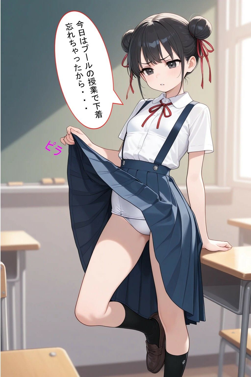 【エロ漫画】パンツ見せてと頼んだら恥じらいながらも見せてくれた！そしたらぶっかけないと失礼だよね！＊軽蔑ジト目頂きました〜（着衣（下着＆コスプレ）有りは大正義）【d_713052】 | 抜ける無料エロ漫画