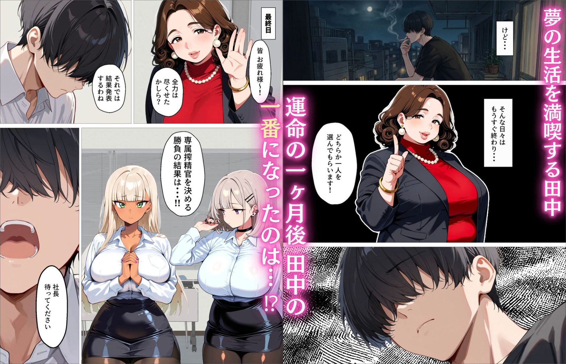 【エロ漫画】新卒の黒ギャルとダウナーギャルが「2人で」搾精してくれる話（okita）【d_719384】 | 抜ける無料エロ漫画