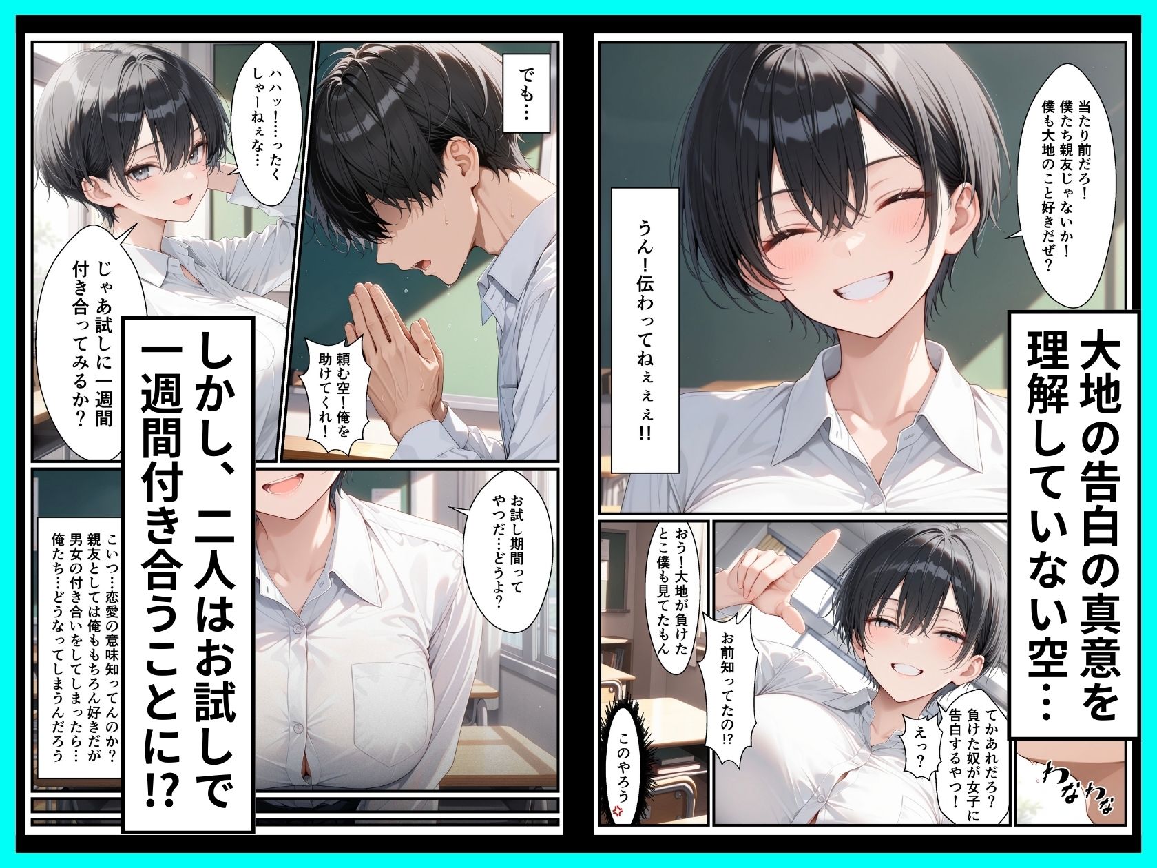 【エロ漫画】一週間後に学園の王子様な巨乳幼馴染とイチャらぶセックスする話（令和狸合戦そいやっさ）【d_720746】 | 抜ける無料エロ漫画