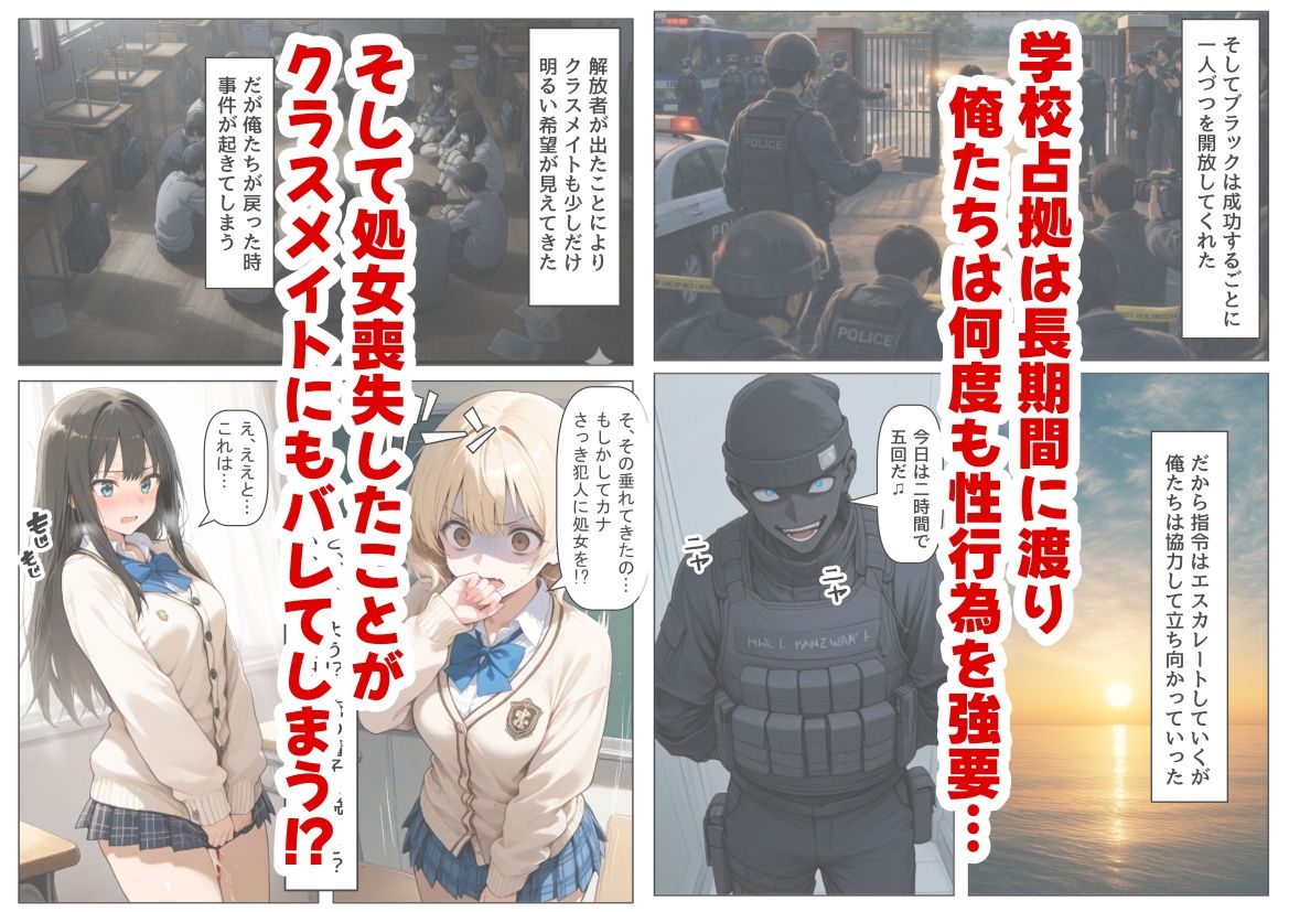 【エロ漫画】学校占拠したテロリストに、俺は片思い女子と、無理やりセックスさせられる（【制服＆アニメ】大好き商店（byハマダ殿下））【d_724567】 | 抜ける無料エロ漫画