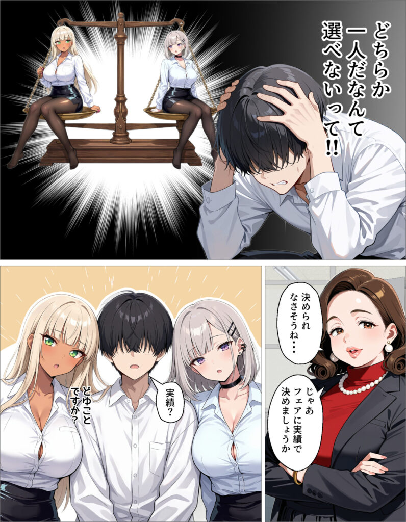 【エロ漫画】新卒の黒ギャルとダウナーギャルが「2人で」搾精してくれる話(okita)【d_719384】 【エロ漫画】新卒の黒ギャルとダウナーギャルが「2人で」搾精してくれる話(okita)【d_719384】 | 抜ける無料エロ漫画