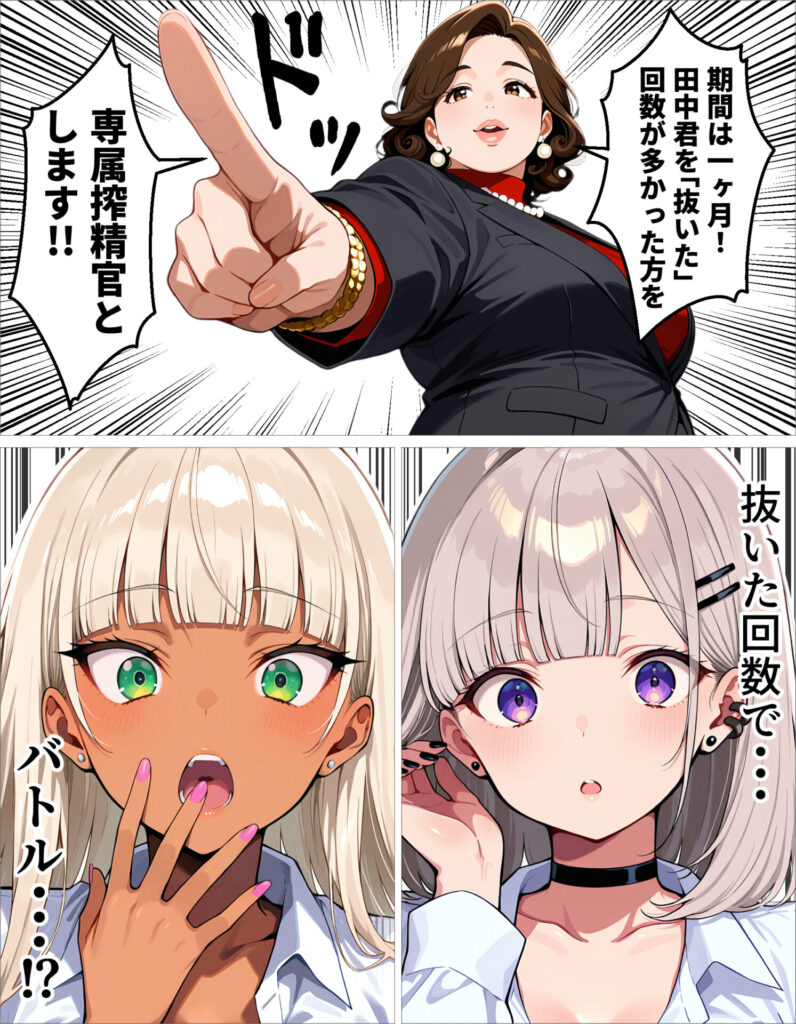 【エロ漫画】新卒の黒ギャルとダウナーギャルが「2人で」搾精してくれる話(okita)【d_719384】 【エロ漫画】新卒の黒ギャルとダウナーギャルが「2人で」搾精してくれる話(okita)【d_719384】 | 抜ける無料エロ漫画