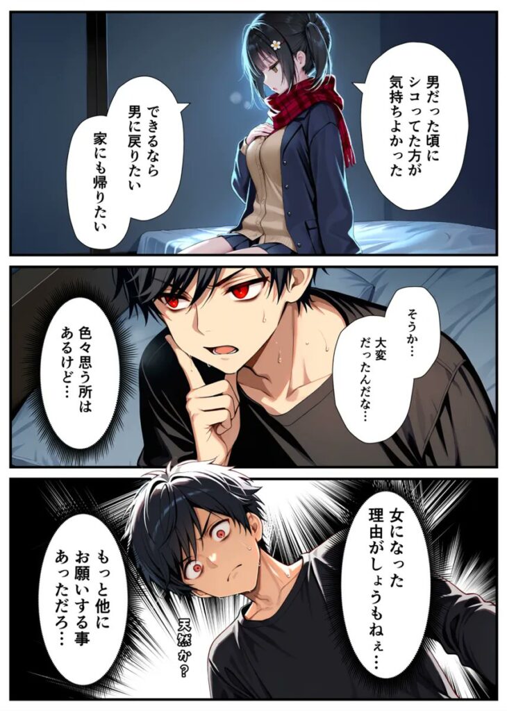 【エロ漫画】セックスが嫌いなジト目TS家出少女が一晩でメス堕ちする話（悪魔ほろほろ）【d_613047】 | 抜ける無料エロ漫画